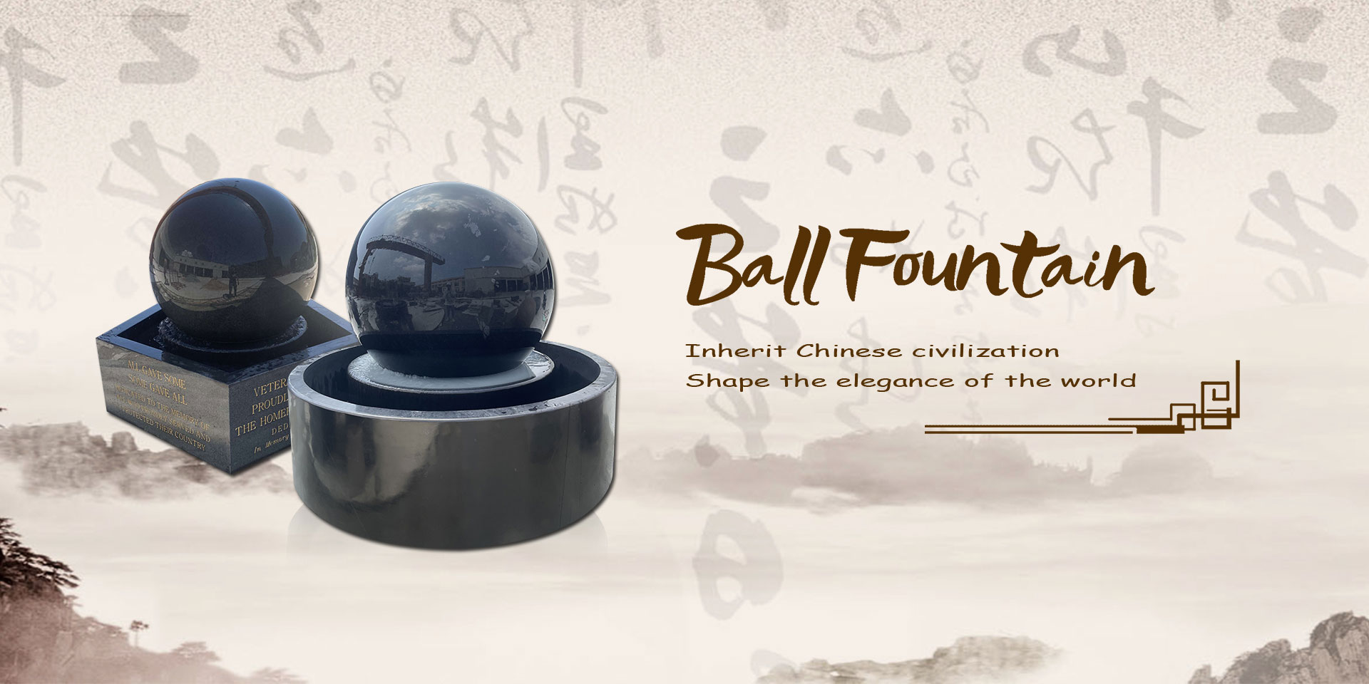 Fábrica de la fuente de bola de piedra de China