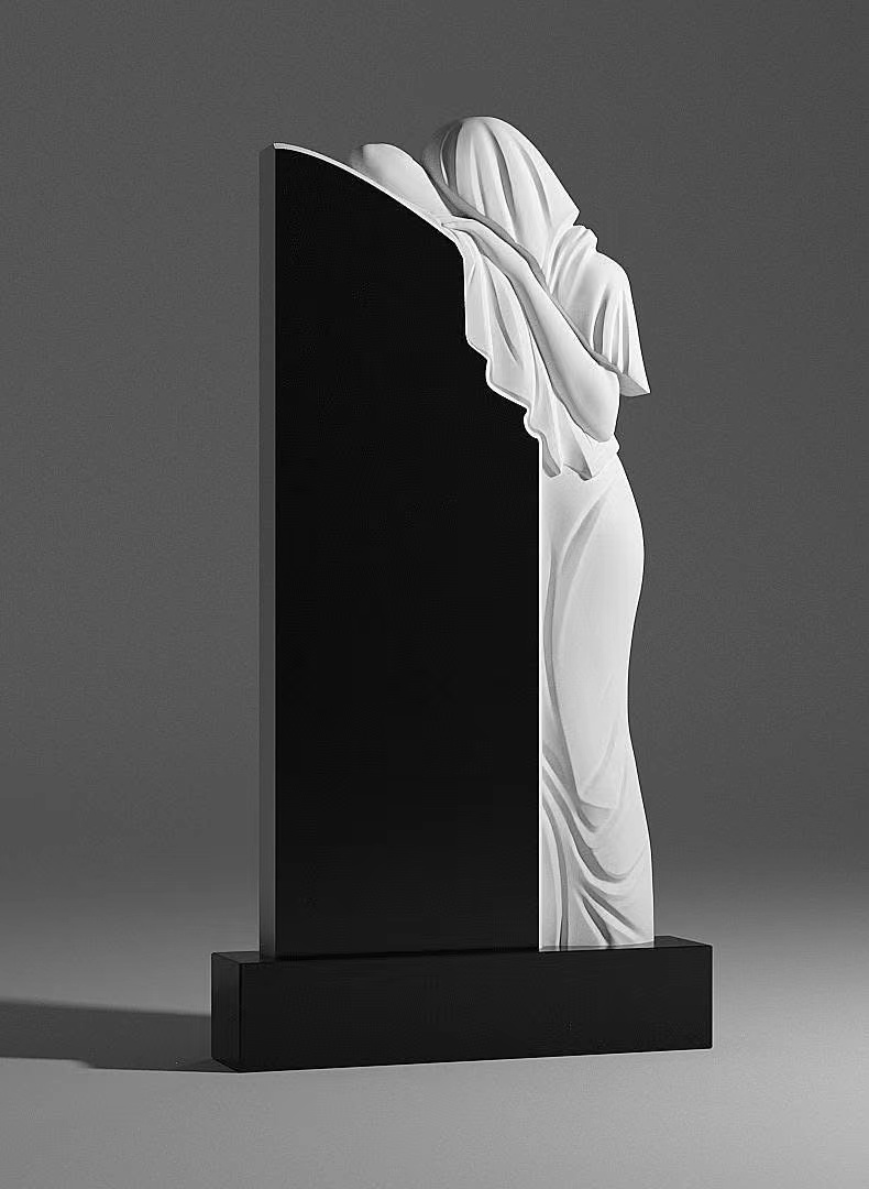 China Xingyan Estilo ruso Humno escultura Conmemoración del funeral de piedra blanca y blanca Hands Tured Resonance Carper Integración religiosa y cultural