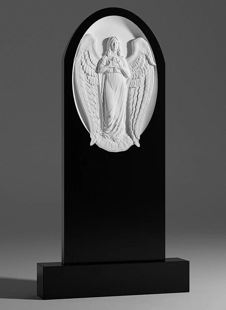 Lápida arqueada de relieve de ángel de estilo ruso chino xingyan