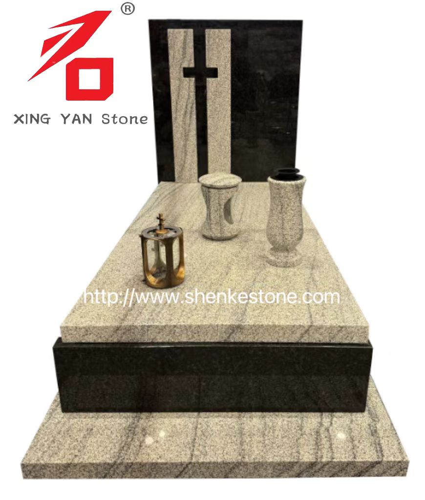 Monumento funerario diseñado por granito moderno (con jarrón funerario y linterna)