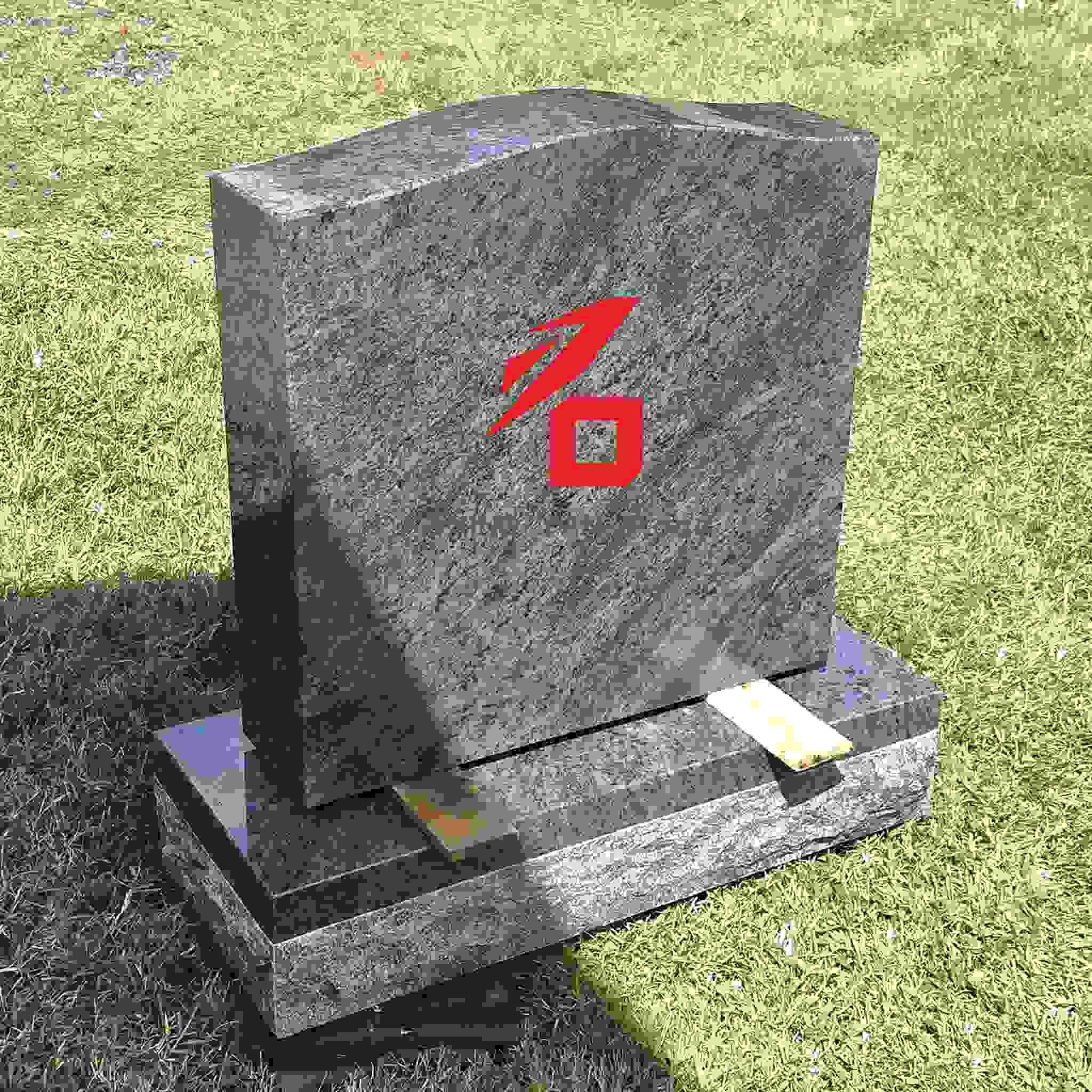 Monumento único de granito simple