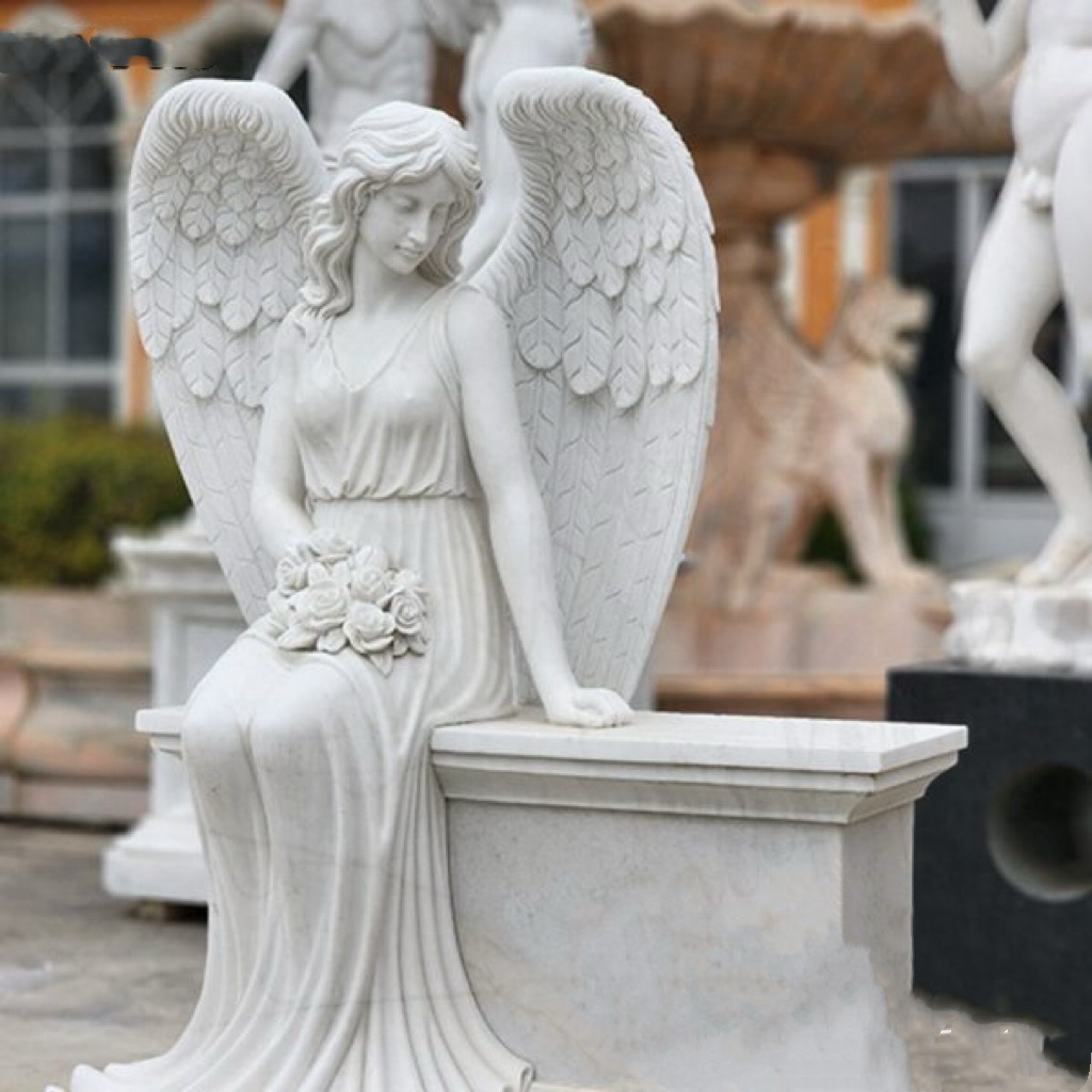Escultura de piedra de ángel de estilo europeo de Xingyan