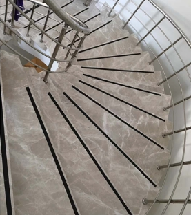 Pulido de piedra de Xingyan Fabricante de escaleras de mármol gris espumoso